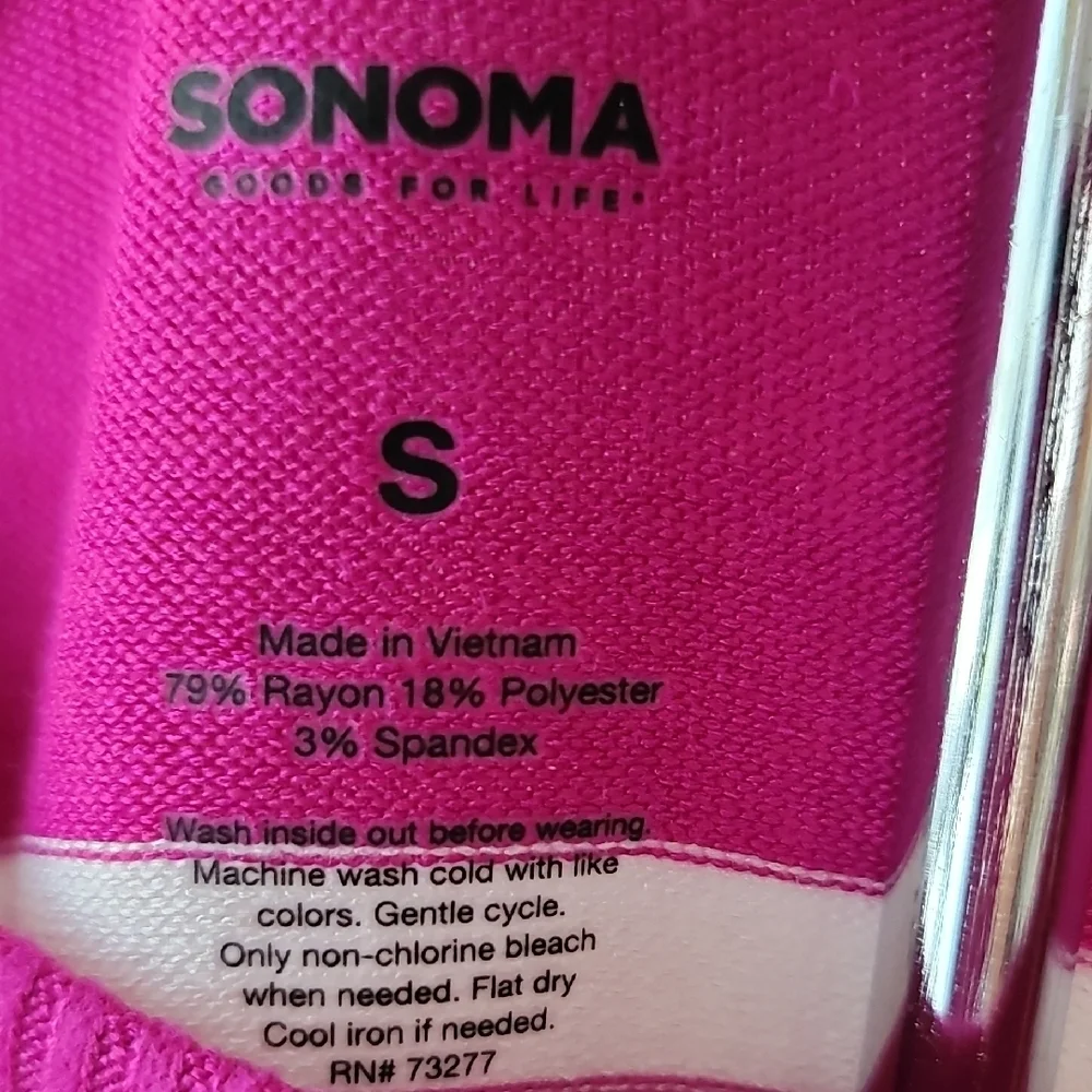 Sonoma Pink and White Knit Top - Picture 2 of 8